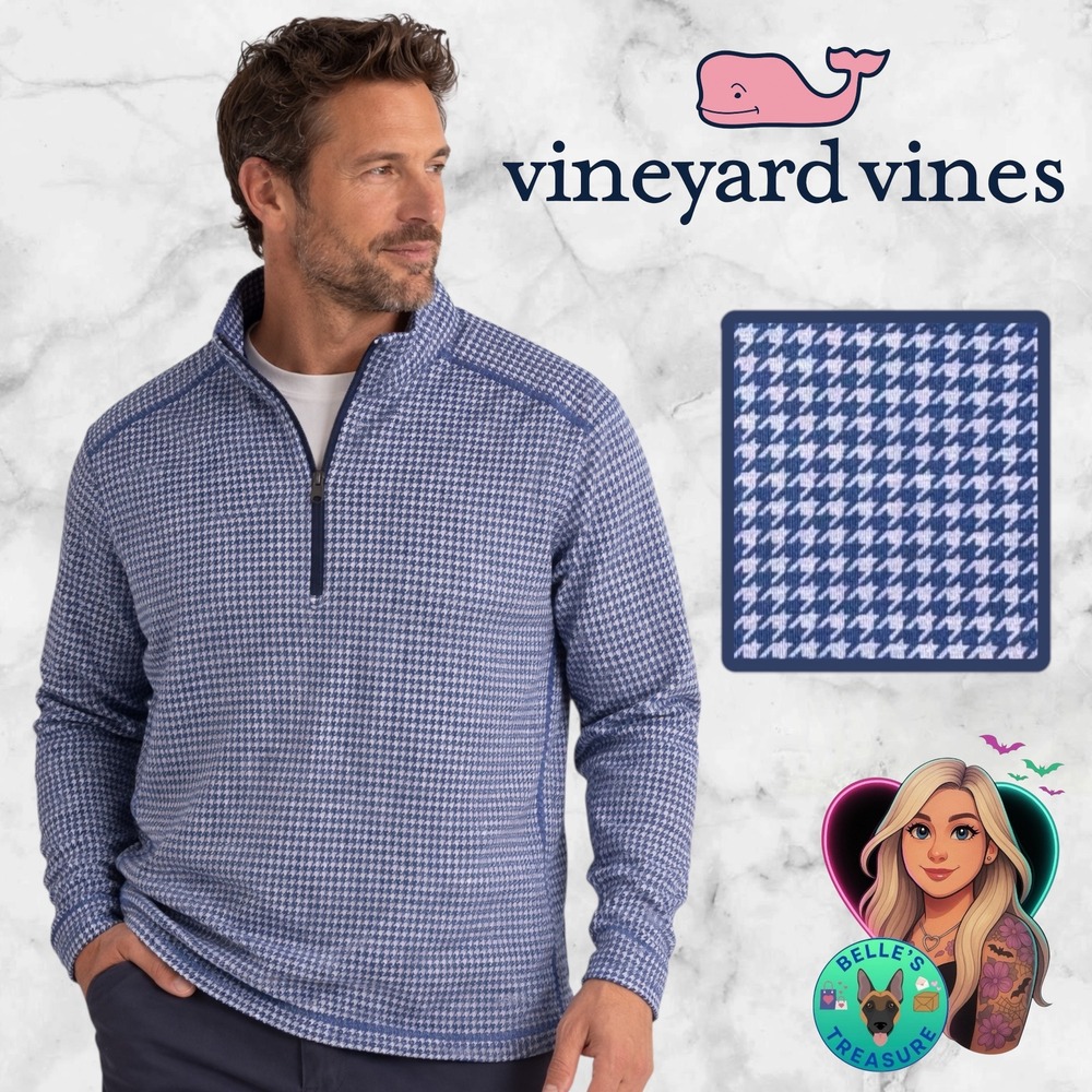 Vineyard Vines Men's XXL Herringbone Bluffs Performance Quarter-Zip Clubhouse